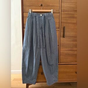 TOAST London railroad stripe barrel balloon waist tie pant size 4/XS